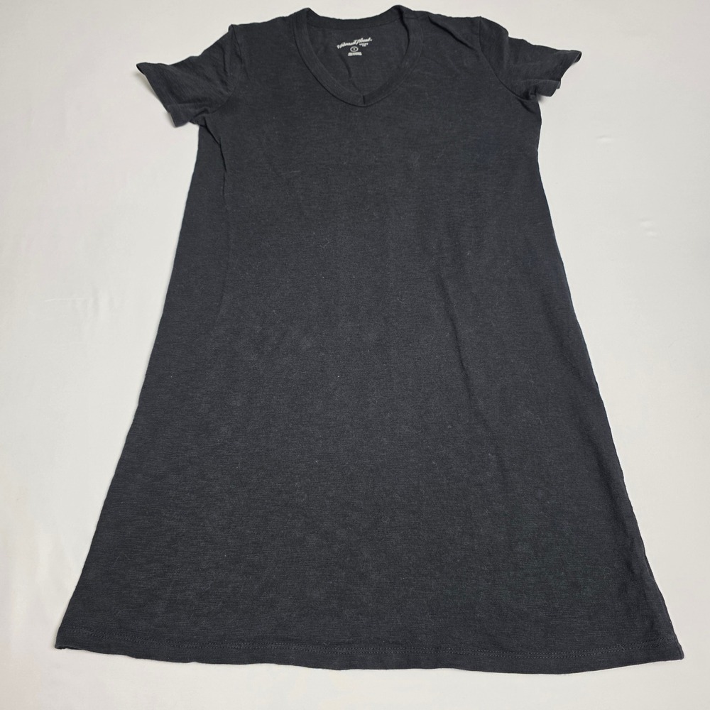 Universal Thread T-Shirt‎ Dress Womens S Black V-Neck Cotton Mini Short Sleeve